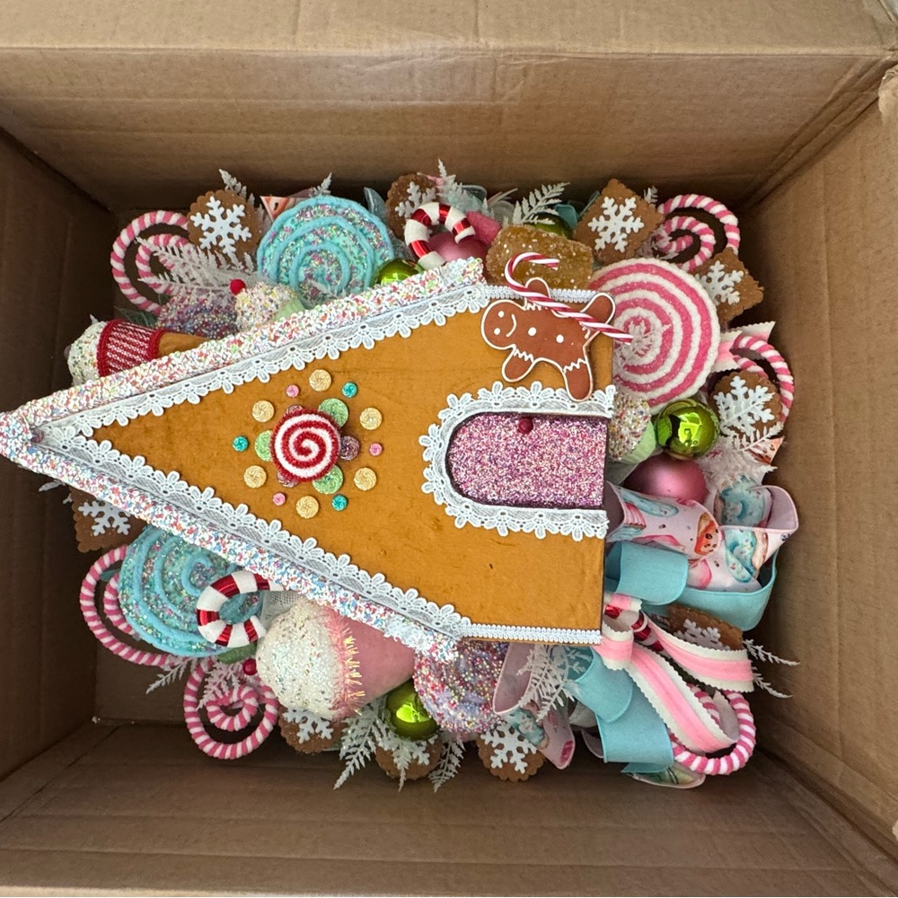 Festive Gingerbread House with Colorful Decorations